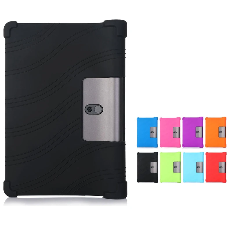 Silikon Lembut Case untuk Lenovo YOGA Smart Tab YT-X705F 2019 Stand Cover untuk Lenovo YOGA Tab 5 10.1 Inch Anak-anak kasus Aman + Film + Pen