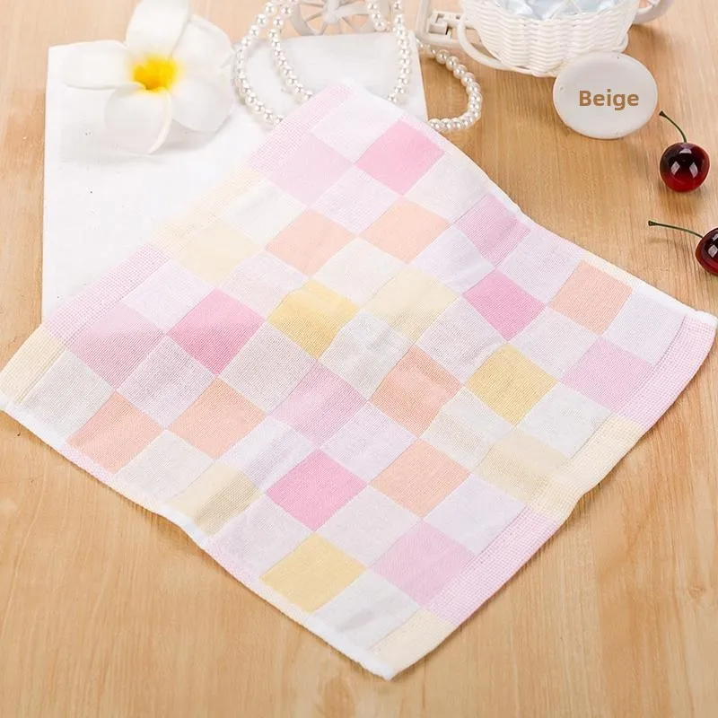 Pure Cotton Square Towel for Face Washing Girls Kindergarten Handkerchief Thin Soft Fabric Non Disposable Travel Essential