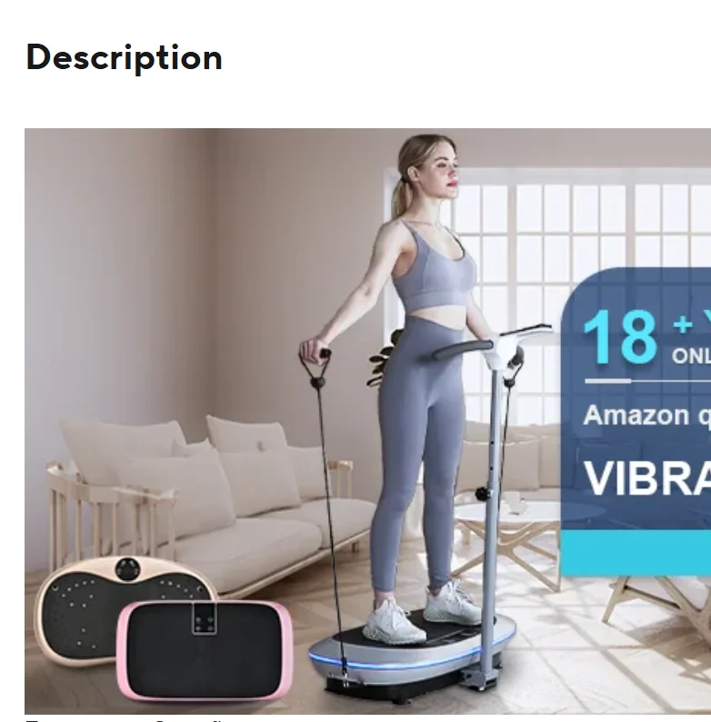 【2026 】Multifunction Vibration Plate Machine Whole Body Workout Fitness Platform Body Shaping Vibration Massager Home Exercise E