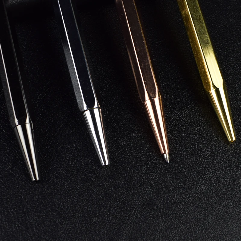 Hight Quality Luxury Precious Metal Brass Pen Golden Copper Titanium Rotating Threaded School Stationgery Office Supplies Gifts