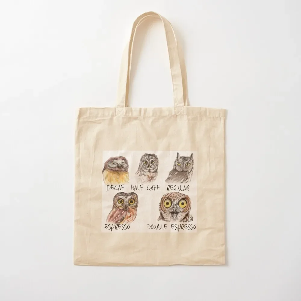 

Owl Caffeine Scale - funny coffee owls Tote Bag tote bag men's university shopper bag Lady luxury women