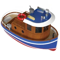 1/12 M3 RC Yacht Model Kit DIY 410mm Handmade Wooden Boat Cute Tugboat