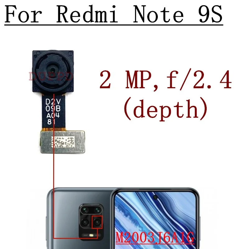 Front Rear Camera For Xiaomi Redmi Note 9S M2003J6A1G Frontal Selfie Back Main Ultrawide Macro Depth Camera Module