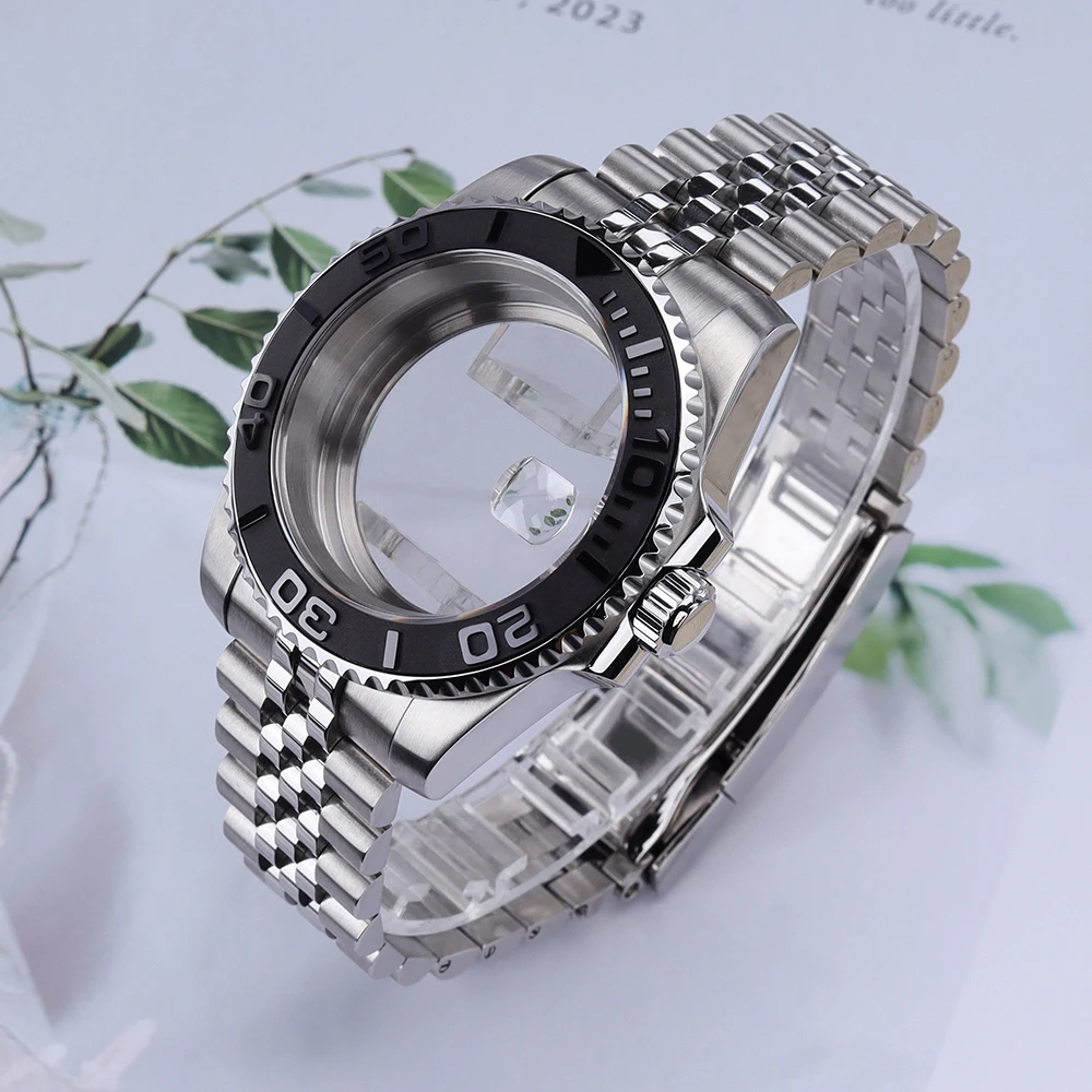 40mm NH35 Watch Case Bracelet With Sapphire For NH34 NH35 NH36 Miyota8215 Eta2824 Water-Resistant 28.5mmDial YACHT-MASTER Design