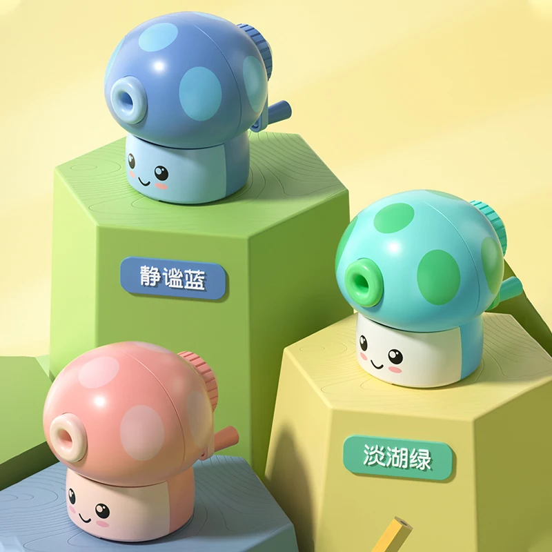 

Kawaii Mushroom Pencil Sharpener Hand-Crank Machine Table Sharpeners Stationery For School Children Writing Pencil Cut Sharpener