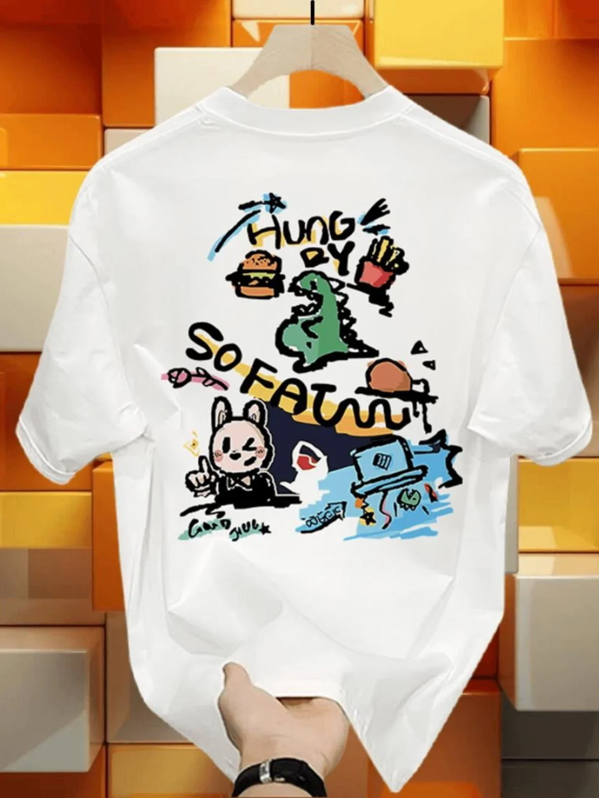 

Parent-child Clothing Summer American Heavy Cotton Short-sleeved T-shirt Men's and Women's Trendy Brand Street Loose Casual Top