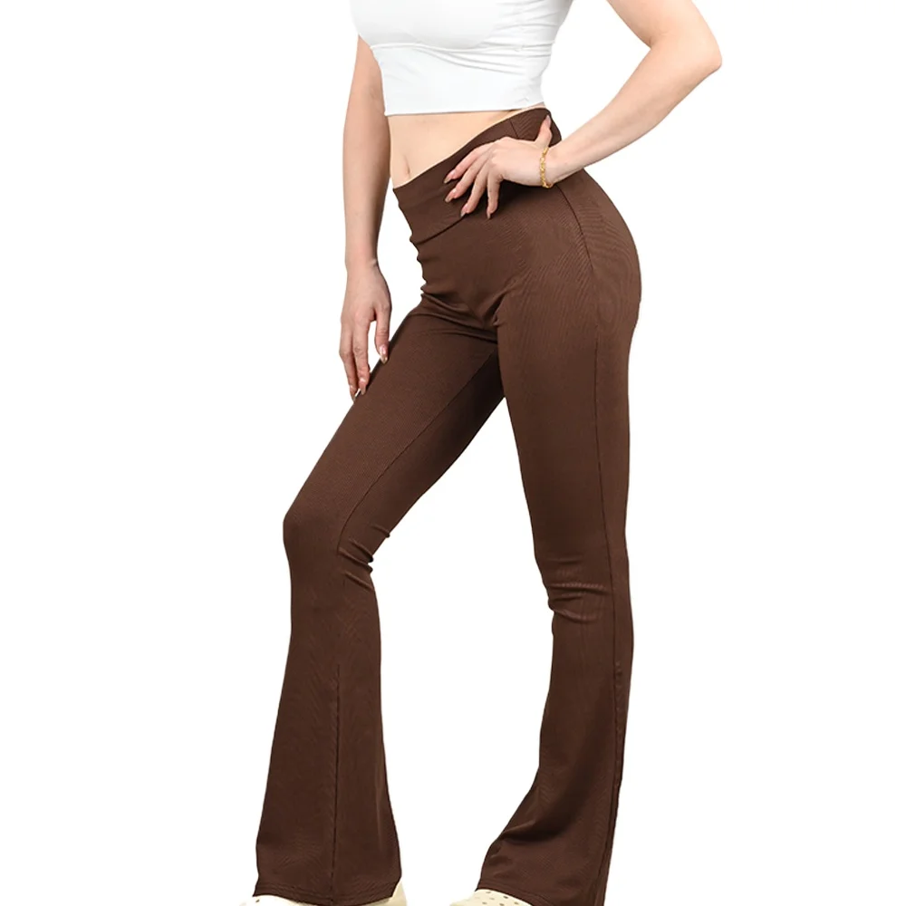 Damskie spodnie do jogi z rozszerzanymi nogawkami, legginsy, damskie spodnie fitness z wysokim stanem, dzwony dla dziewcząt, spodnie do jogi, elastyczne spodnie gimnastyczne, codzienne sportowe, S-XL