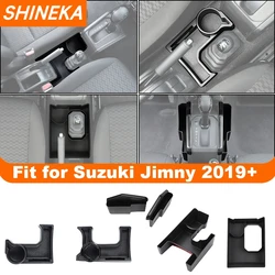 SHINEKA Car Gear Shift Storage Box Organizer Tray For Suzuki Jimny 2019 2020 2021 2022 2023 2024 Up Interior Accessories Black