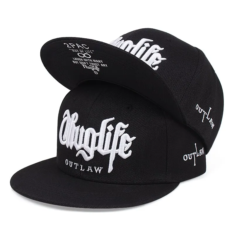 1-częściowa czapka z daszkiem Fastball Thuglife Embroidery Hiphop Baseball Cap Snapback Hat Adult Outdoor Casual Sun Casual Bone Adjustable