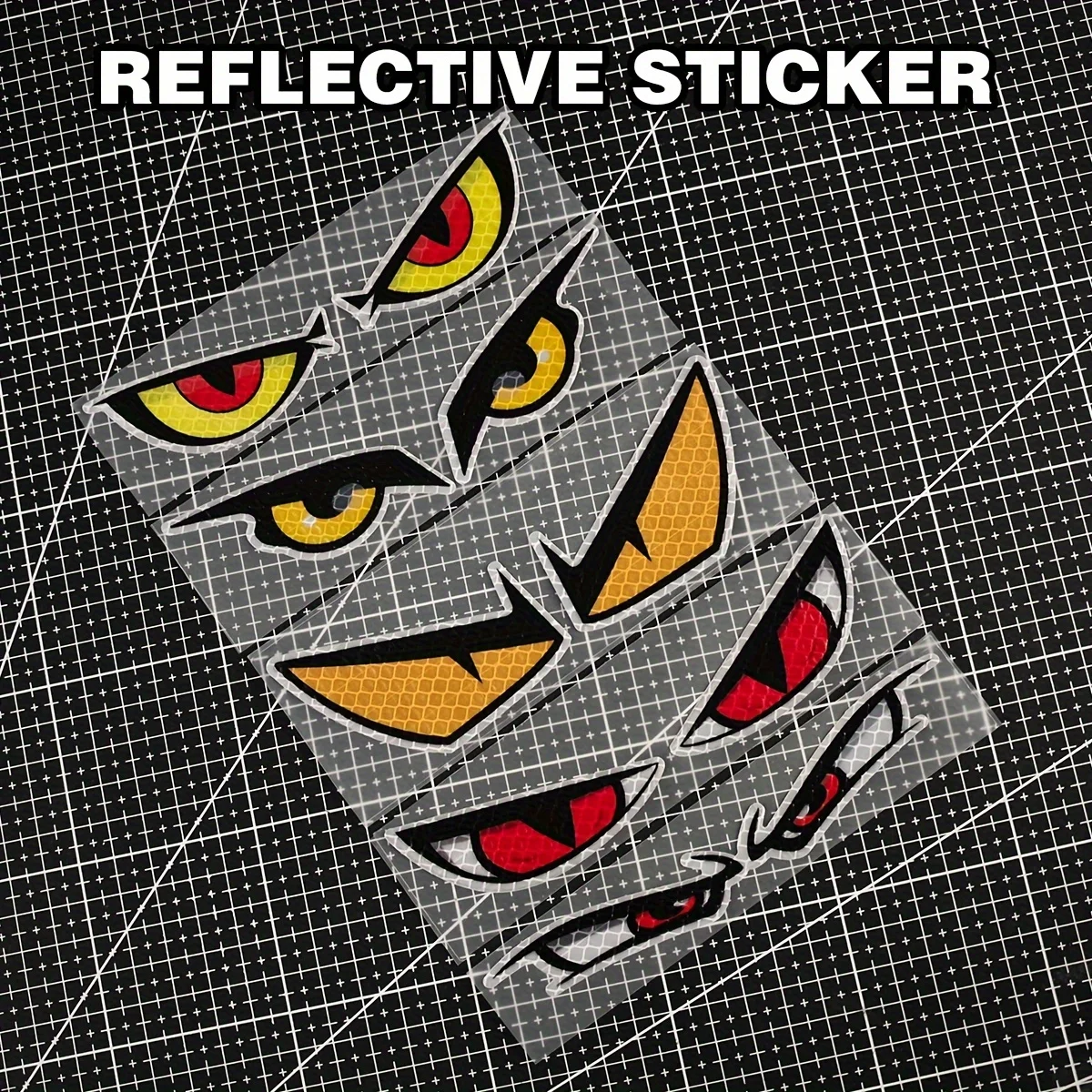 Eye Sticker - Suitable for Cars, Motorcycles and Helmets | Durable PVC Tear Resistant Safe Driving Warning Sticker, 2D Flat