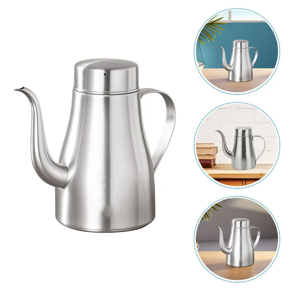 

24Oz Stainless Steel Oil Dispenser Bottle No Drip Spout Kitchen Cooking Oil Container For Salad Dressing Soy Sauce Bacon Grease