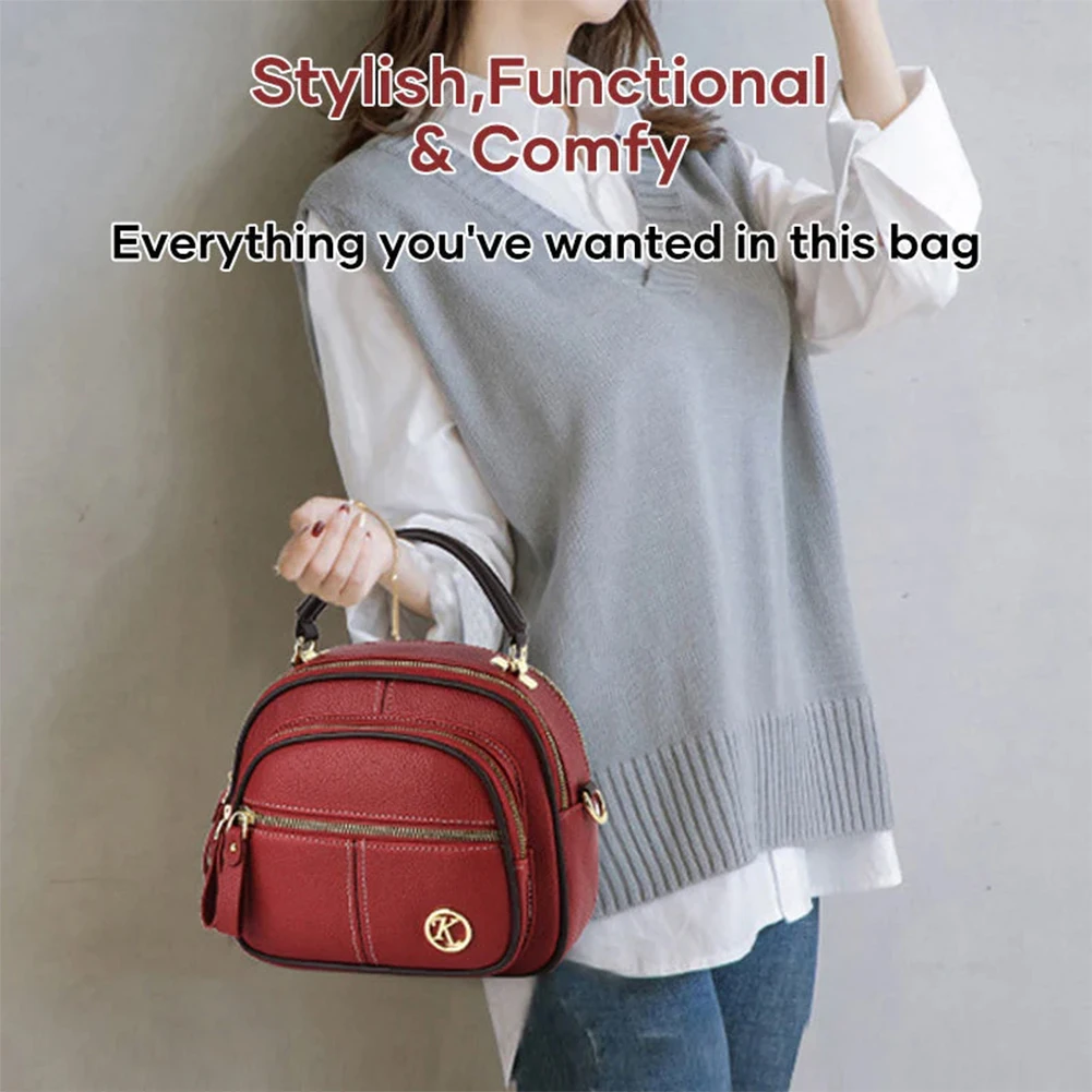 Retro Zipper Crossbodys Bag Multi-Layers Women Summer Chain Shoulder Bags Portable Durable Handbags For Daily/Travel/Party