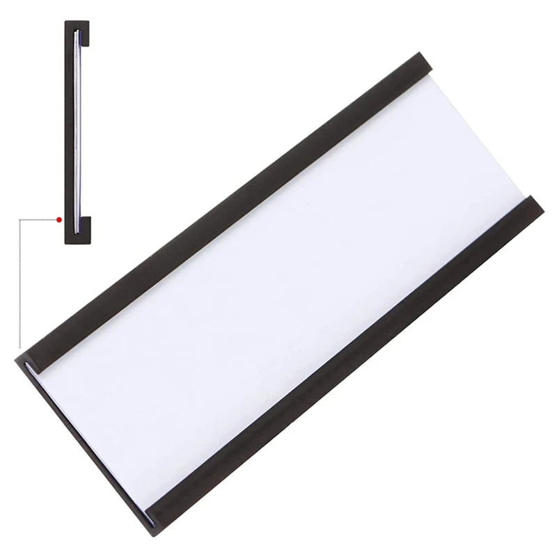 Porta etichette magnetiche da 150 pezzi con portacarte dati magnetici con protezioni in plastica trasparente per ripiano in metallo (1X3 pollici)