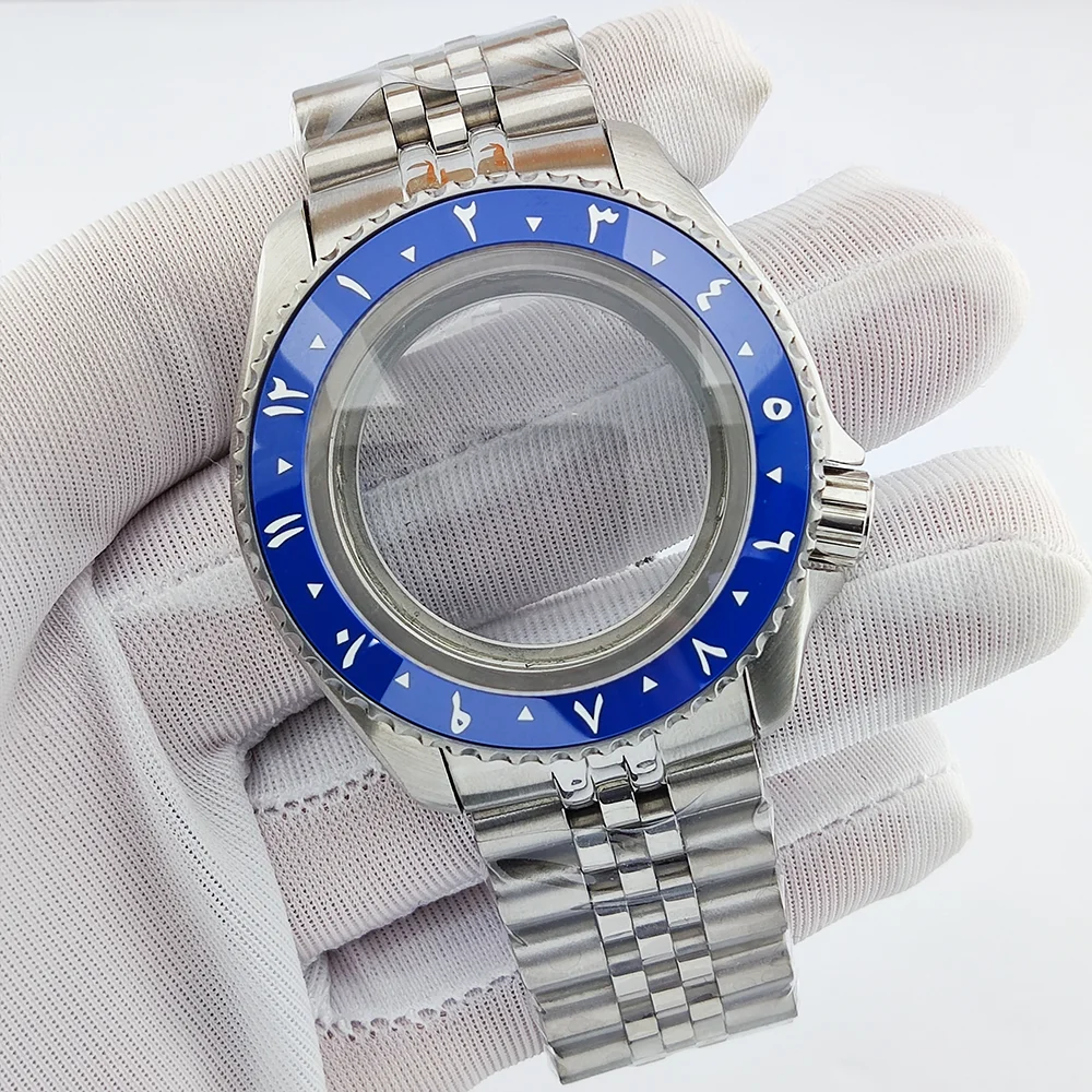 SKX007 ساعة مجموعة حافظة نص عربي الحافة NH35 حافظة الياقوت الزجاج مقاوم للماء يناسب 28.5 مللي متر حافظة الطلب NH35 ساعة