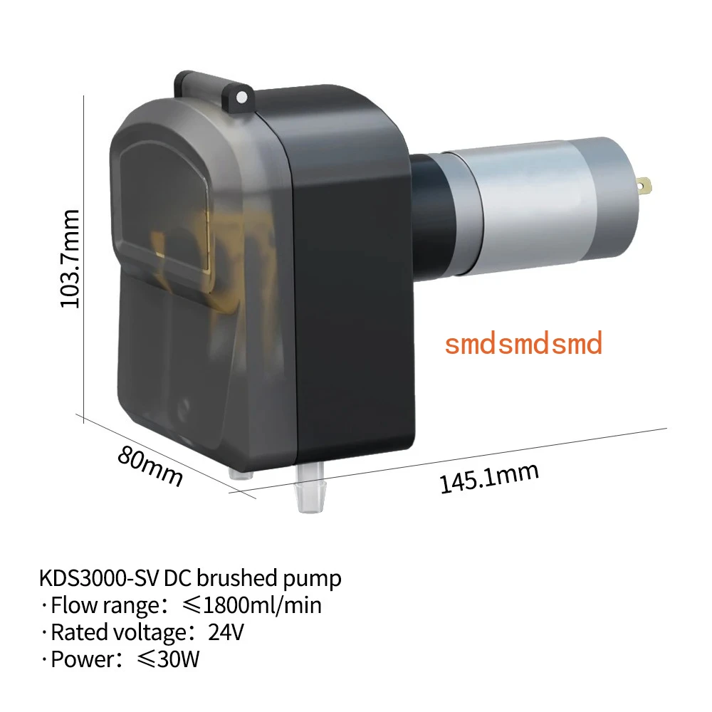 1.8L/min KDS3000 Peristaltic Pump 24V DC Motor Self-priming Pump 300RPM High Flow Transfer Pump Silicone 2.5mm Thickness