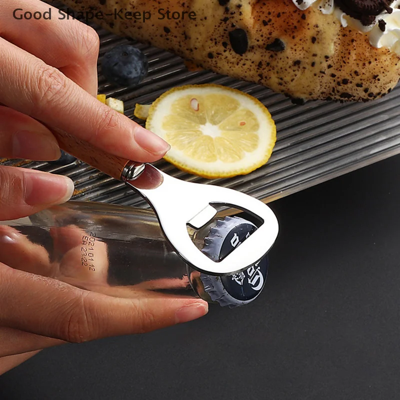 

Открывалка для пивных бутылок с деревянной ручкой из нержавеющей стали. Уникальный дизайн для открытия пивных газированных и других бутылок для напитков.