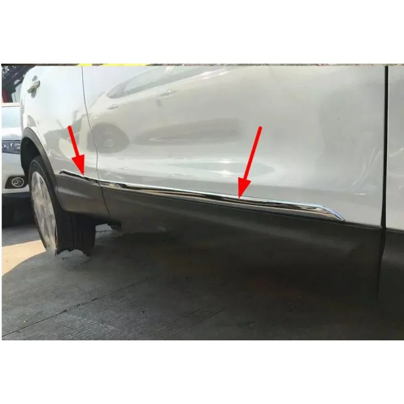 Fit For Nissan Qashqai 2014 2015 2016 2017 J11 Chrome Body Molding Door Side Line Trim Cover Surround Styling Guard Garnish