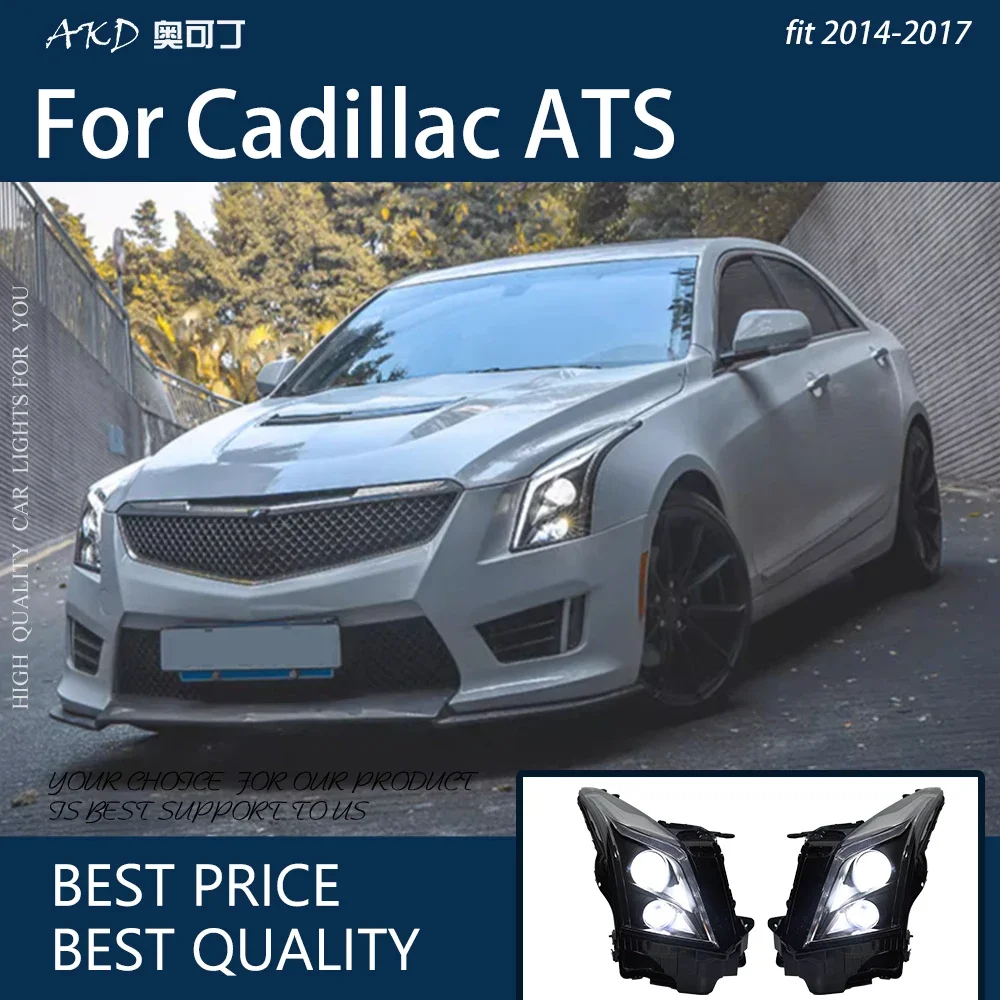 

Car Lights for Cadillac ATS 2014-2017 LED Auto Headlight Assembly Upgrade Bifocal Lens Dynamic Signal Lamp Exterior Accessories