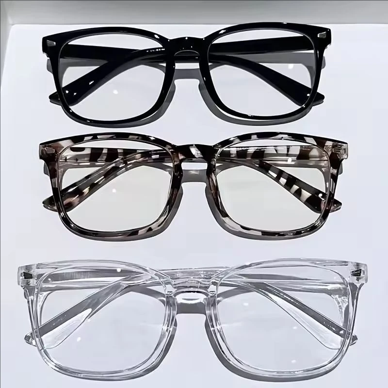 1/3PCS Minimalist Square Transparent Lens Glasses - Blue Light Barrier Suitable For Daily And Casual Wear 15969