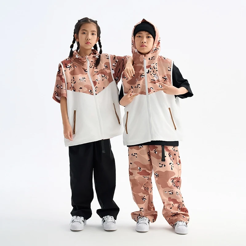 

Children Ballroom Dance Costumes For Girls Camouflage Top Cargo Pants Kids Hip Hop Clothes Jazz Dance Performance Wear DQS19951