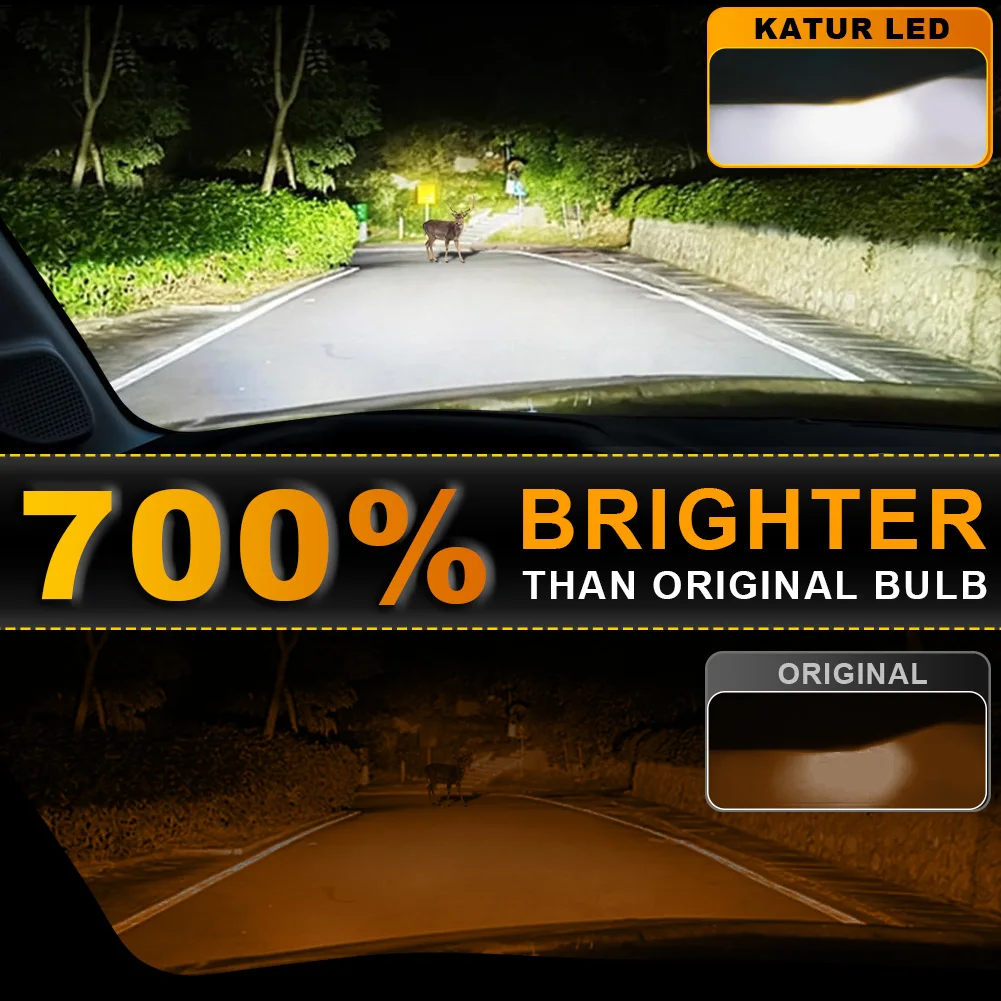Katur 2x H4 H7 H8 H11 9005 9006 H9 HB3 HB4 HIR2 9012 LED Headlight Canbus 40000Lm LED Lamp Bulb Auto Headlamp 6000K Car Light