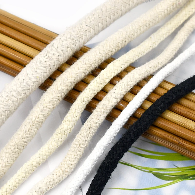 

10/20M 4-10mm 16 Shares Twisted Cotton Cord Clothes Hat String Rope Bag Home Textile Decor Macrame Cords DIY Sewing Accessory