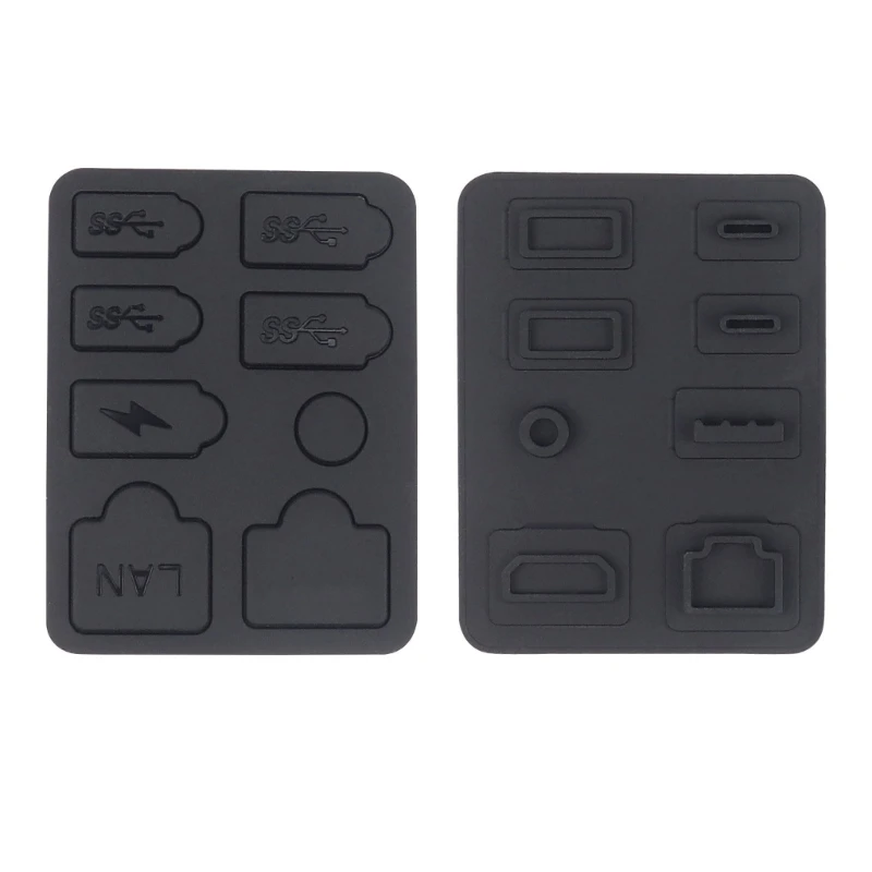 1 Set Dust Plug for PS5 SLIM Game Console Silicone Dust Protector Antidust Cover LAN Type-C USB Dock Dustproof Plug