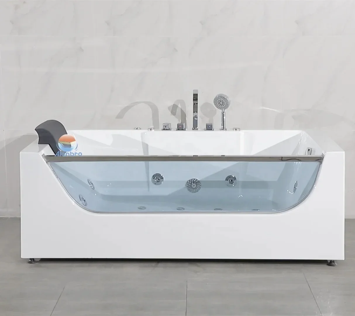Vasca idromassaggio per interni ed esterni/spa Vasca da bagno Massaggio 2 Coppia Vasca da bagno idromassaggio in vetro Soaking 1 pezzo Design grafico Moderno reversibile