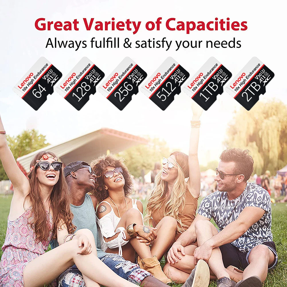 Lenovo 2TB Extreme PRO UHS-I V30 MicroSDXC Card 1TB 512GB 256GB 128GB SD Card Compatible with Nintendo Switch