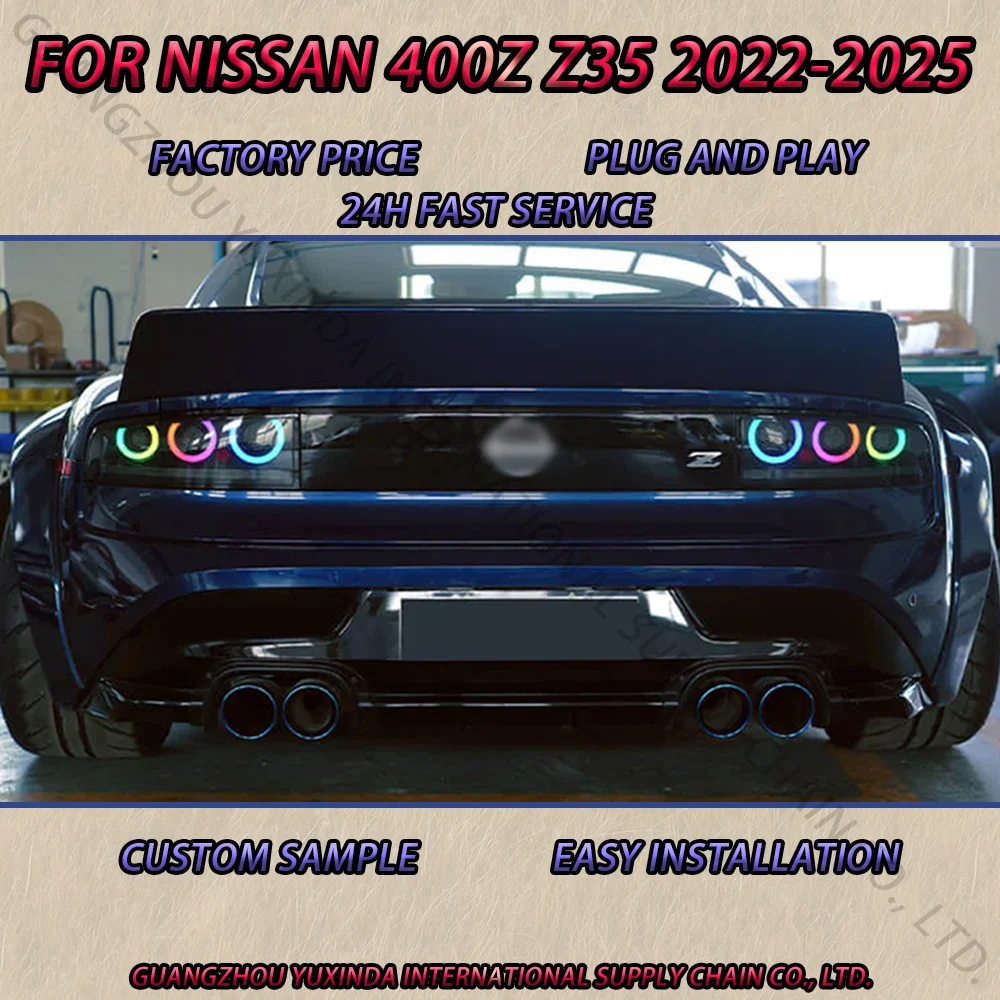 السيارات RGB المصابيح الخلفية الجمعية تعديل أضواء خلفية LED الذيل ملحقات المصابيح لنيسان Z RZ34 400Z Fairlady Z34 2022-2025 #4