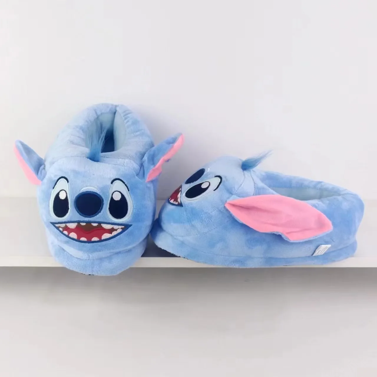 Stitch Disney Cotton Slipper Anime Cartoon Winter Warm Indoor Shoes Toys Plush Stuffed Home Slippers Woman Girl Christmas Gifts