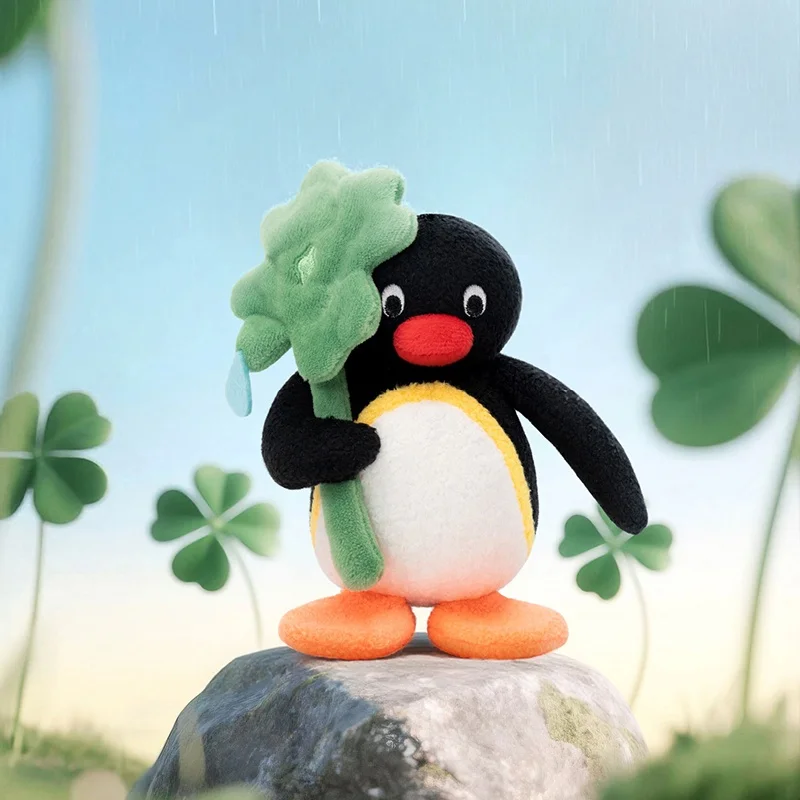 Echte Pinguin Pingu Blume Sprache Serie Plüsch Anhänger Niedlichen Schlüsselbund Pinguin Windspiel Blume Plüsch Puppe Anhänger Spielzeug Mädchen
