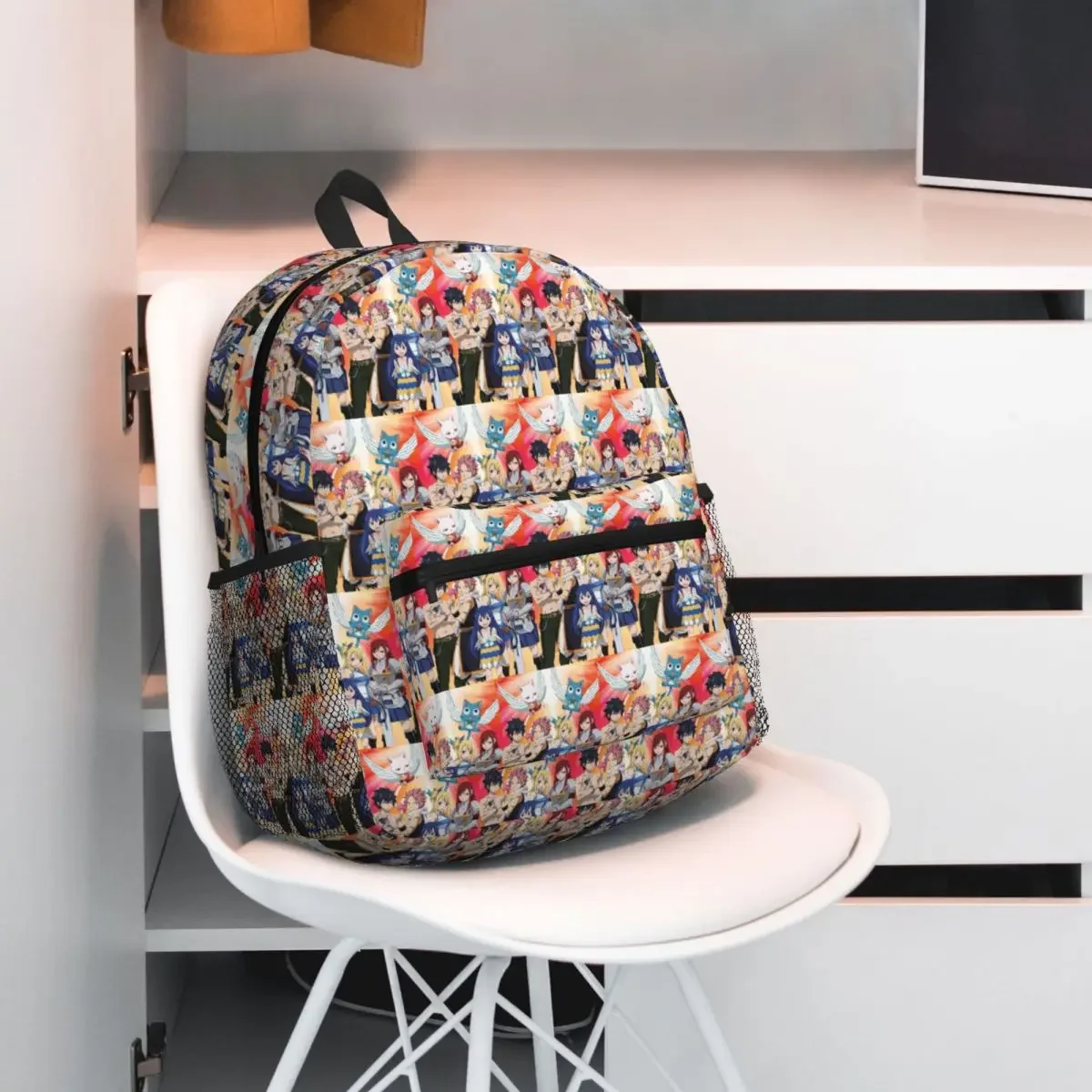 

Happy Fairy Tail Student Backpack School Bag Hiking Travel Daypack for Men Women Fashion Bookbag Shoulder Bags