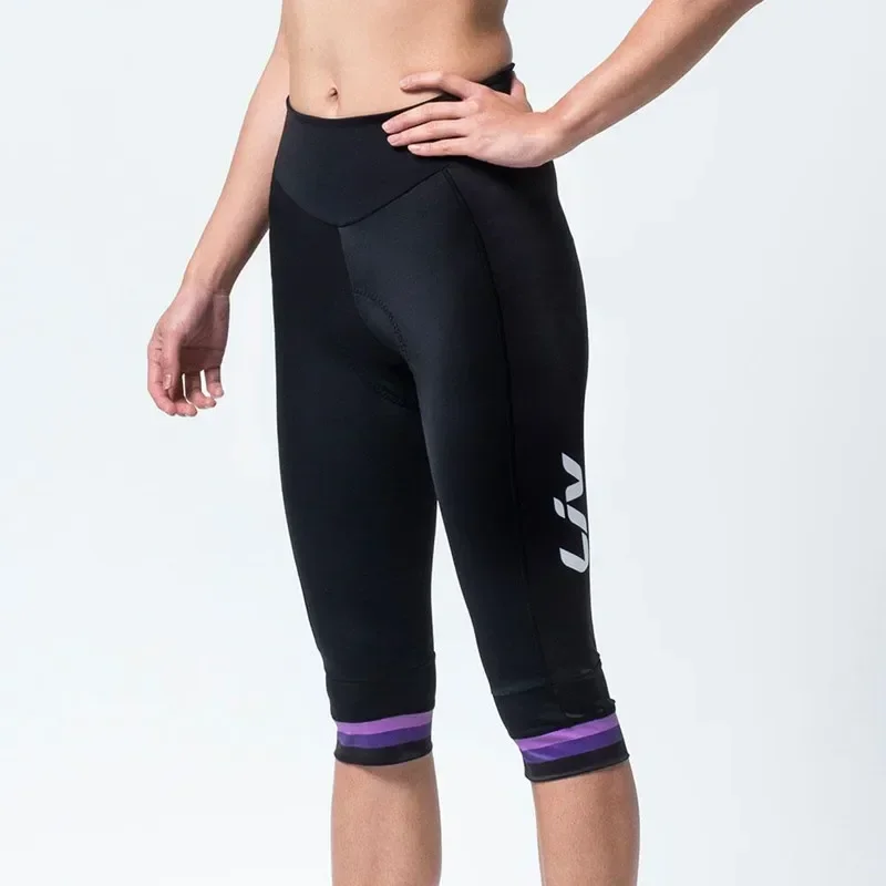 Liv Black Protect The Knees Knickers Women Pro Team Cycling 3/4 Pants Gel Pad Roupa Ciclismo Bicicletas Verano Bicycle Shorts