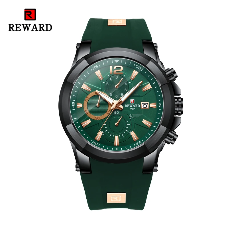 REWARD Fashion Men Watch Waterproof Chronograph Timepiece Male Sport Date Quartz Wristwatches Anti-Scratch Luminous Wrist Watch