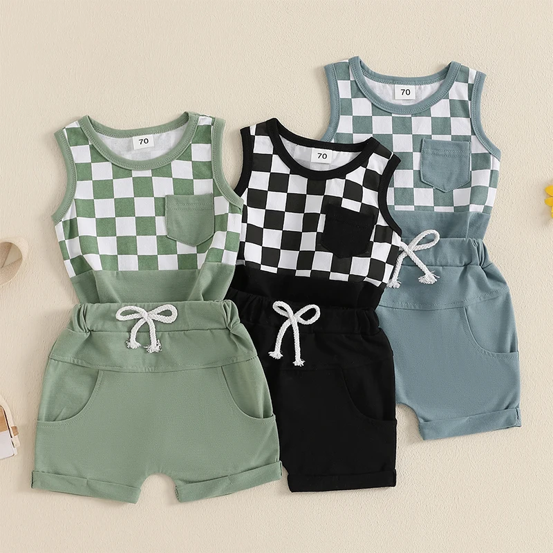 Toddler Boys Summer Tank Top and Shorts Set