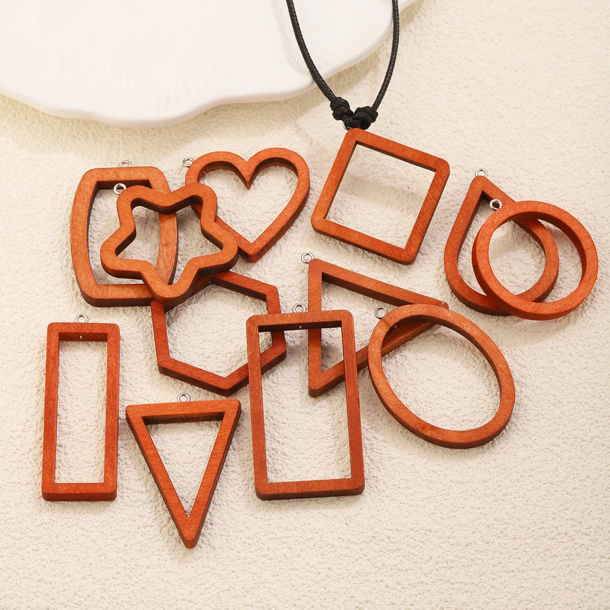 10PCS Triangle Rectangle Wood Geometric Charms for Earrings Bracelets Connectors Findings DIY UV Resin Decoration Jewelry Making view 2