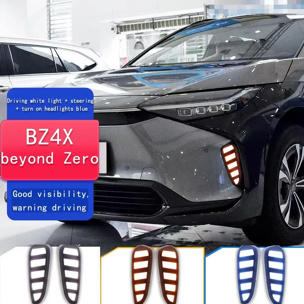 

2pcs Car LED Daytime Running Light Dynamic Turn Signal Front Fog Lamp DRL Car styling Foglight For Toyota BZ4X 2022 2023