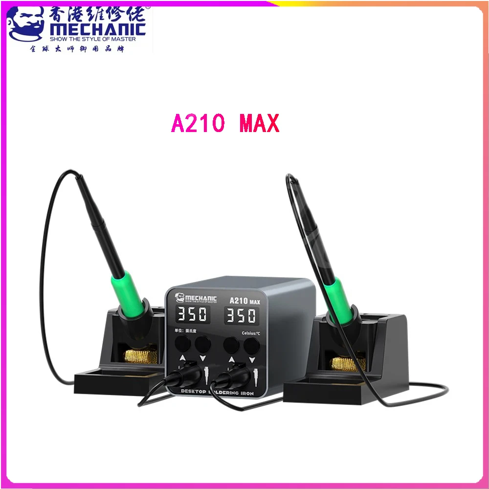 

MECHANIC A210 Max Dual Constant Temperature Soldering Station 5 Storage Universal C210 Soldering Iron Handle Rework Station Tool