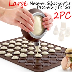Macaroon Kit Macaron Silicone Mat Non-Stick Baking Mold Set 48 Capacity Macaron Pot Cake Decorating Supplies