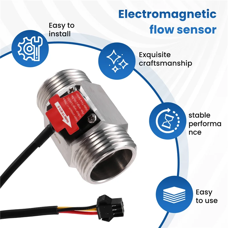 My Home YF-B10-S 1Inch Hall Effect Flow Meter Water Flow Sensor Liquid Flow Meter Industrial Fluid Flow Rate Sensor For Plumbing