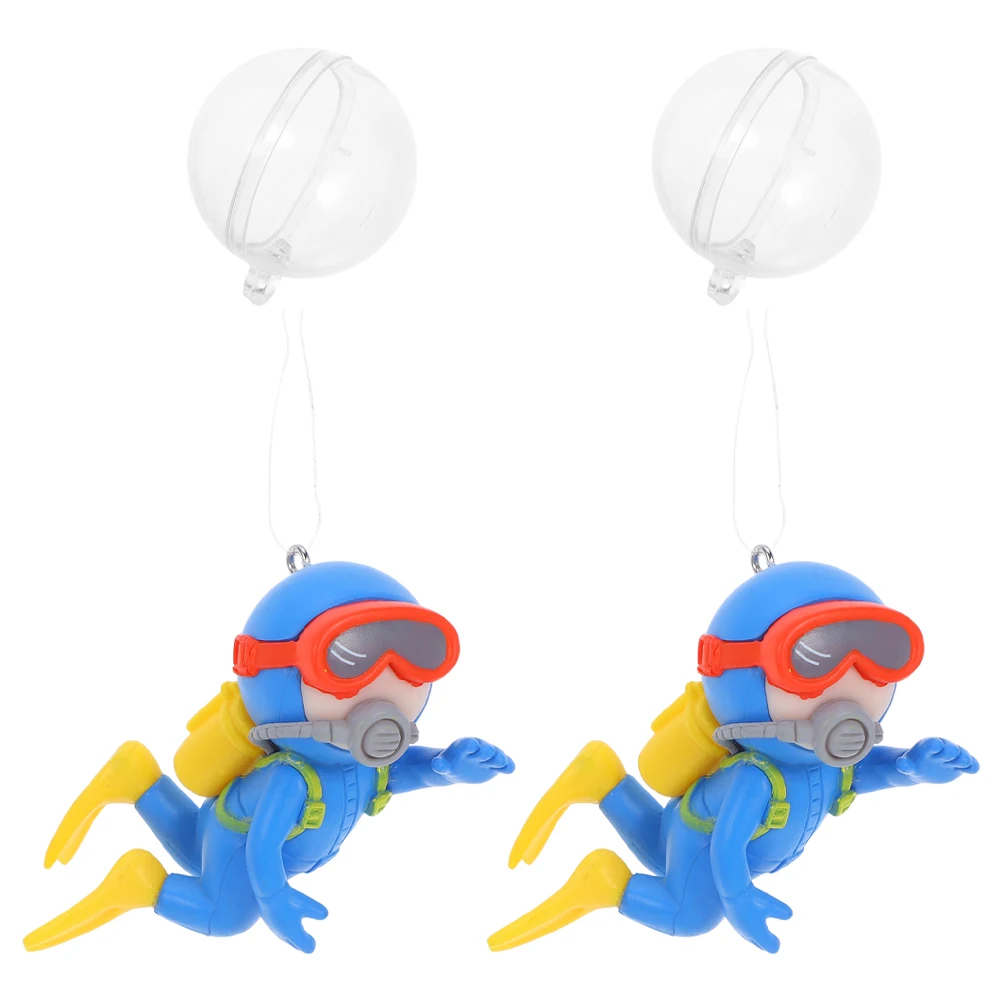 

2 Pcs Diver Decorations Betta Fish Decorative Aquarium Divers Tank Figurine