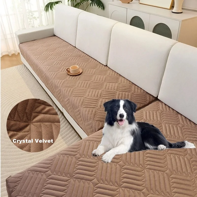 

1PC Crystal Velvet Sofa Mat Cover Living Room Soft Corner Couch Cover Pets Kids Anti-dirty Sofa Seat Pads Home 쇼파커버 funda sofá