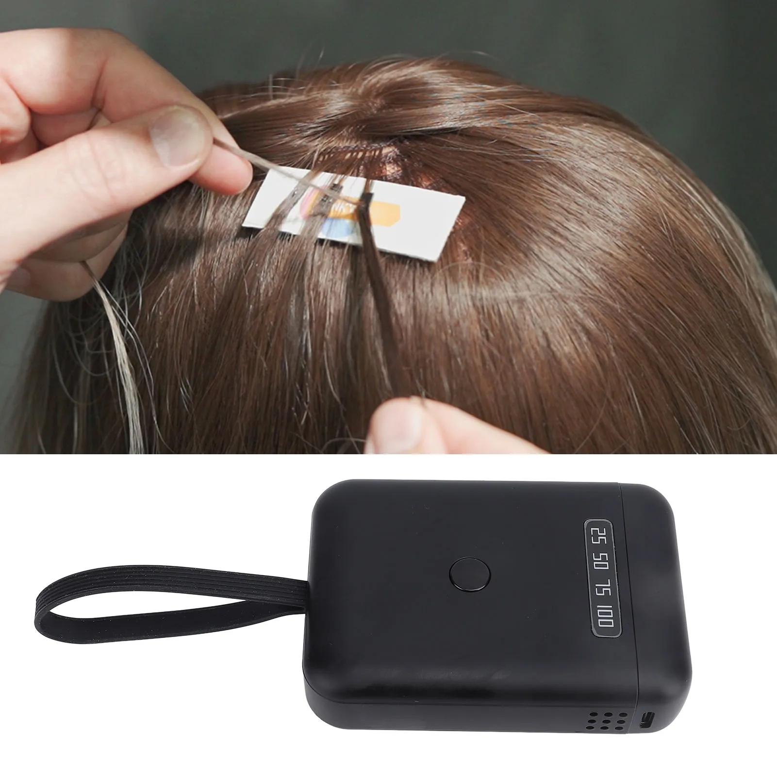 UV Hair Extension Light 10 To 50mm Lighting Range Handheld UV LED Hair Extension Lamp 405nm Accurate Battery Display for Salon
