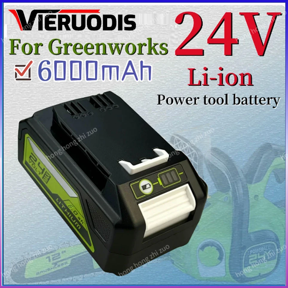 

24V 6.0Ah/5.0Ah Li-ion Rechargeable Battery for Greenworks 24V 48V Power Tools 29842 29852 29322 20362 MO24B410 MO48L4211