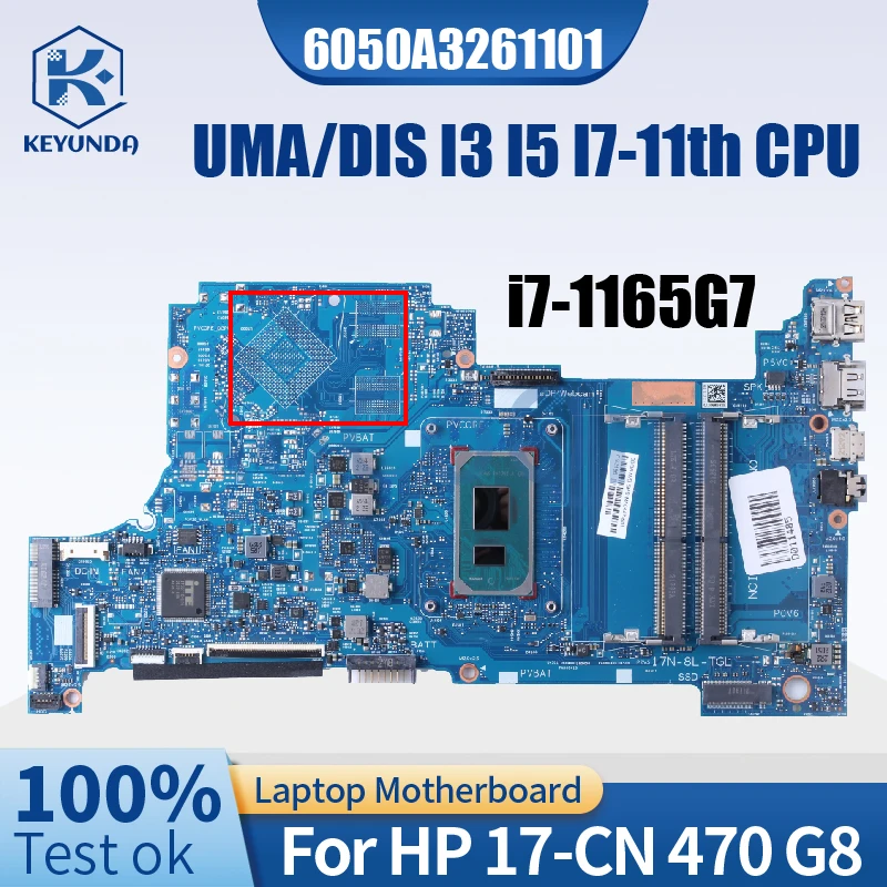 

For HP 17-CN 470 G8 Notebook Mainboard 6050A3261101 Gold 7505 i3 i5 i7 11th Gen MX350 M50445-601 M83252-601 Laptop Motherboard
