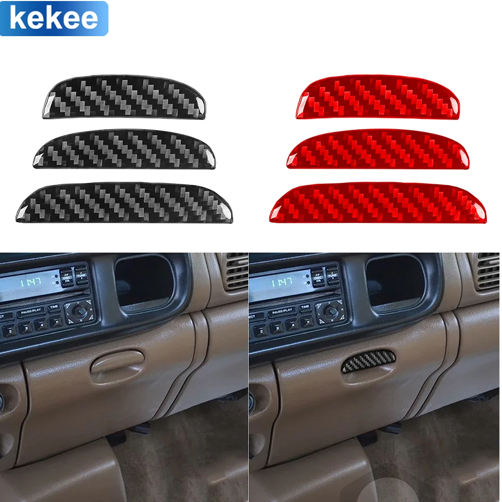 

For Dodge Ram 1998 1999 2000 2001 2002 Center Console Dashboard Handle Set Real Carbon Fiber Sticker Car Interior Accessories