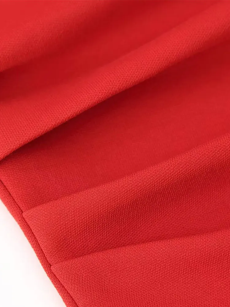 2025 Summer Women's Solid Mini Dress Fashion Pleated Decoration Dresses for Women Sleeveless Short Dress Elegant Dress