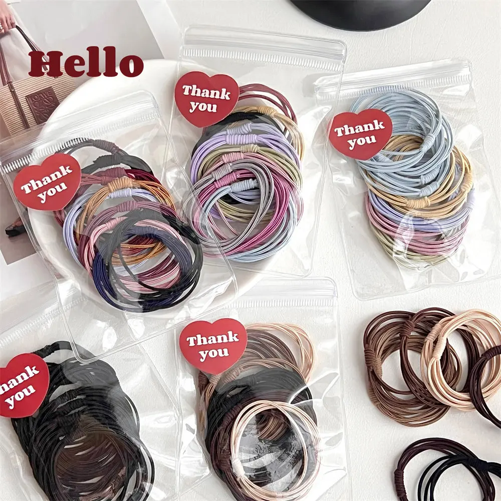 20Pcs Simple High Elasticity Headband Durable Headband Elegant Girl Tie Ponytail Hair Accessory Student Headband ﻿