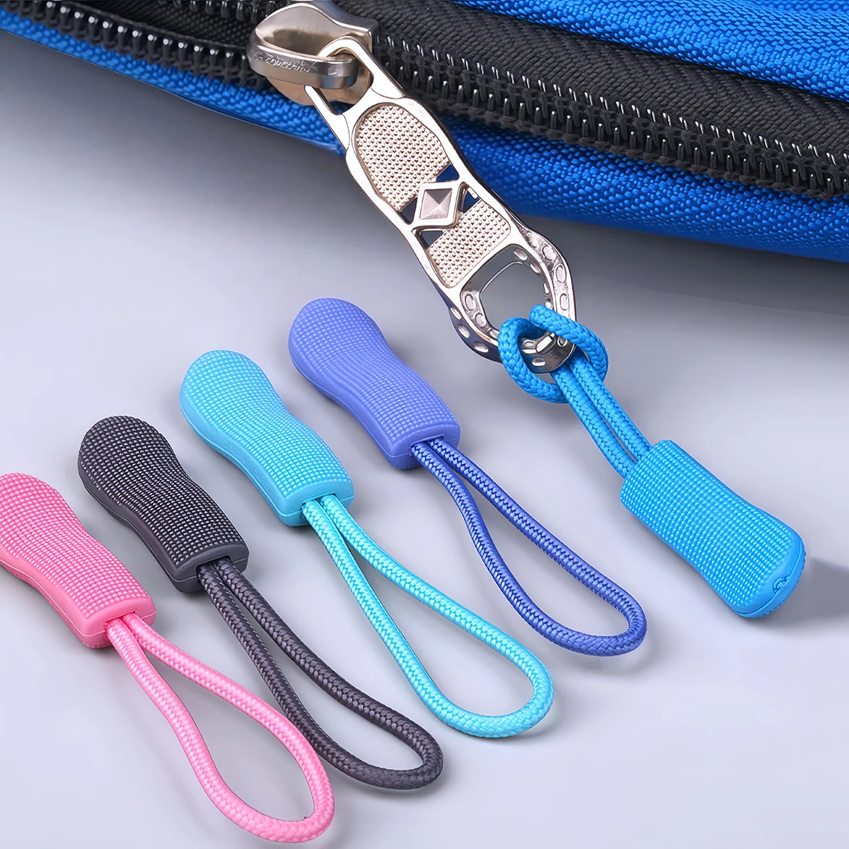 20/30 Stück Reißverschluss-Ziehgriff-Endkordel für Etiketten-Ersatz, Clip zur Reparatur gebrohener Schnallen, Reißverschluss-Tab für Reisetaschen, Koffer, Zelte, Rucksäcke – Detail 7